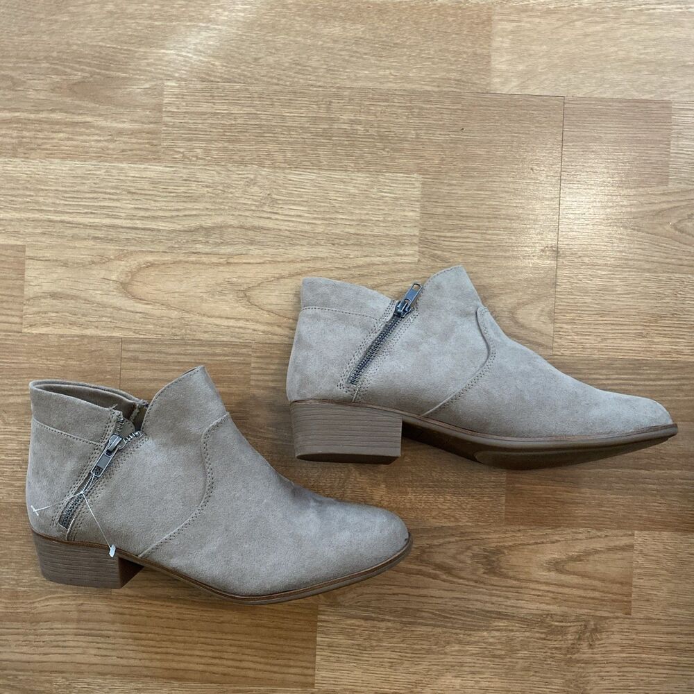 Sun + Stone Women's Adelinee Double Zip Ankle Booties Size 9.5 Mushroom NWOB - Picture 6 of 11
